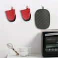 thumbnail image 5 of Asija Short Oven Mitts, Oven Gloves Cooking Mitts Pair Heat Resistant, Pot Holder with Non-Slip Grip and Hanging Loop, Set of 2pcs, 5 of 8