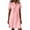 Pink, variant on Dresses for Women, Women's Casual T Shirt Dress, Button Short Sleeve Dresses, Henley Neck Eyelet Trim A Line Mini Length, for Beach Vacation Resort Travel Daily Wear