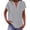 *Blue, variant on Womens Summer V Neck Short Sleeve Cotton Linen Shirts ,Trendy Casual Tunic Blouse Purple~,Womens Plus L