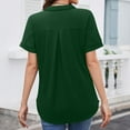 thumbnail image 5 of Tittly Womens Shirts Short Sleeve Shirts Womens Summer Daily Casual V Neck Shirts Short Sleeve Tops Collared Blouses Loose Fit Shirt Tshirts Shirts Spring Tops for Women Green M, 5 of 8