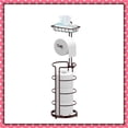 thumbnail image 1 of Auledio Metal Toilet Paper Organizer Freestanding Storage with Shelf for Bathroom, Bronze, 1 of 7