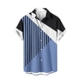thumbnail image 2 of Qertyioot Men's Spring Short Sleeve Loose Round Neck Geometric Unlocated Printed Shirt Ultra Soft Bamboo, 2 of 4