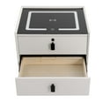thumbnail image 4 of White Smart Nightstands with Fingerprint Lock Drawer, Wireless Charging Station, USB Port, Nightstand with 3 Color LED Lights and Speaker, Modern Wooden End Side Table 2 Drawers, 4 of 17