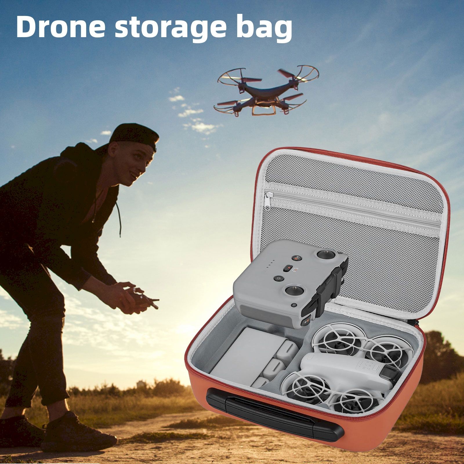 BNNG Clearance Durable DJI Storage Bag Handheld Flight Camera Set Portable Protective Box Perforable Travel Storage Bag for DJI Drone Accessories Toy Storage Organizer