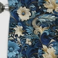 thumbnail image 2 of Designart "Swirling Scrollwork In Cobalt Blue" Floral Blackout Curtain Single Panel, 2 of 4