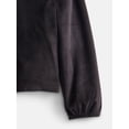 thumbnail image 3 of Wonder Nation Toddler Girls' Velour Cardigan with Long Puff Sleeves, Sizes 18M-5T, 3 of 3