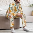 thumbnail image 7 of Daiia Whimsical Fox Floral Garden for Men's Long-Sleeved Pajama Set – Soft & Comfortable Sleepwear Button-Up Pajamas Cozy Lounge Wear-Large, 7 of 7