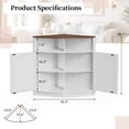 thumbnail image 4 of Jableast 33" Tall Farmhouse Corner Cabinet with Barn Door Design, Wooden Storage Cabinet with Open Display Shelf, Bathroom Cabinet with Hidden Storage for Living Room, Kitchen, Bathroom, White, 4 of 9