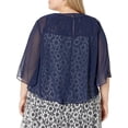 thumbnail image 2 of Alex Evenings Womens Chiffon Bolero Jacket, Blue, Plus Size, 3X, 2 of 3