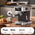 thumbnail image 2 of Professional 20 Bar Espresso Machine with Power Milk Frother, LED Touch Screen, 61OZ Removable Water Tank for Home Latte and Cappuccino, 2 of 7
