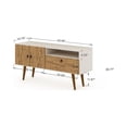 thumbnail image 3 of Manhattan Comfort Tribeca 53.94 Mid-Century Modern TV Stand with Solid Wood Legs in Off White and Nature, 3 of 3