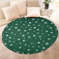 thumbnail image 4 of Green Christmas Snowflake Pattern Round Blanket,Comfortable Soft Flannel Throw Blanket,All Season,Warm Lightweight Blankets for Sofa Bed Couch Living Room Chair 47"x47", 4 of 5