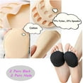 thumbnail image 6 of Women's Toe Pad Topper Liner Socks Nylon Sponge Cushion No Show Toeless Half Socks 4 Pairs Soft Non-Skid Invisible Relief Pain Blister for High Heels Flats Boots Mules Sandal, 6 of 6