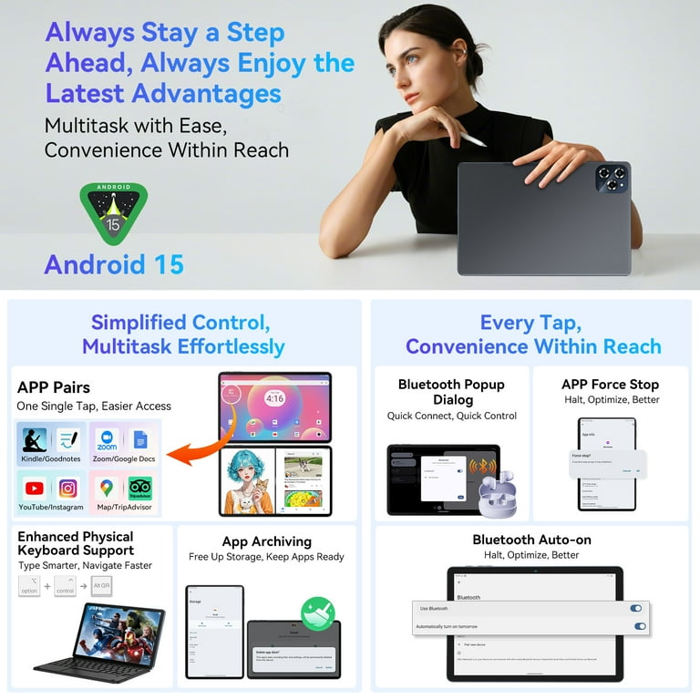 【新品未使用】アンドロイド15タブレット 11インチ 256GB 24GB アンドロイド（Android） タブレット PC 本体 Android15 10インチ 本体