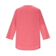 thumbnail image 6 of Women 3/4 Sleeve Workout Shirts Quick Dry Tops Crew Neck Gym Hiking T Shirt Sun Protection Casual Tees Lightweight Pink L, 6 of 6