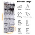 thumbnail image 4 of Organizador de zapatos para colgar sobre la puerta, 24 bolsillos, organizador de zapatos colgante, soporte de tela para zapatos montado en la pared, colgador de bolsas para puerta, 4 of 5