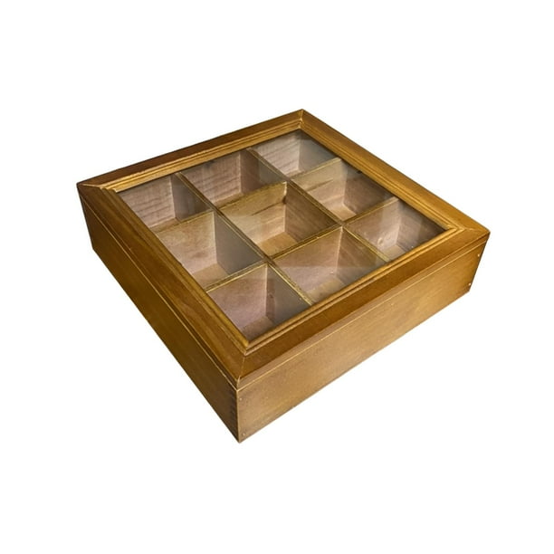 Gabinete de almacenamiento de madera, cofres de té, tienda en casa, uso comercial, caja de exhibición de escritorio, organizador de muñecas de juguete estilo A