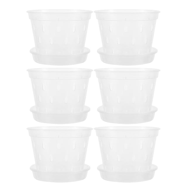 unbranded 6Ud Macetas Plásticas Claras Para Con Orificio De Drenaje Y Transpirable