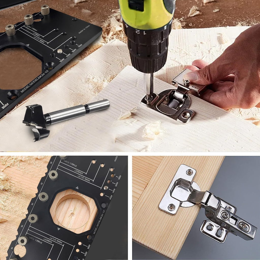 Zeiwohndc 35mm Cabinet Hinge Jig Concealed Drilling Hole Puncher, Locking Woodworking