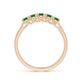 thumbnail image 2 of ANGARA Natural Half Eternity Five Stone Emerald Wedding Band in 14K Rose Gold for Women (Size-2.8mm) | May Birthstone, Birthday, Anniversary, Jewelry Gift for Women | Natural Emerald Ring, 2 of 13