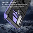 thumbnail image 3 of for Motorola Moto G30 Case - Heavy Duty Phone Holster with Belt Clip | with Kickstand | Shockproof, Dual Layer Protective | Drop Protection Hybrid Case for Motorola Moto G30,Purple, 3 of 9