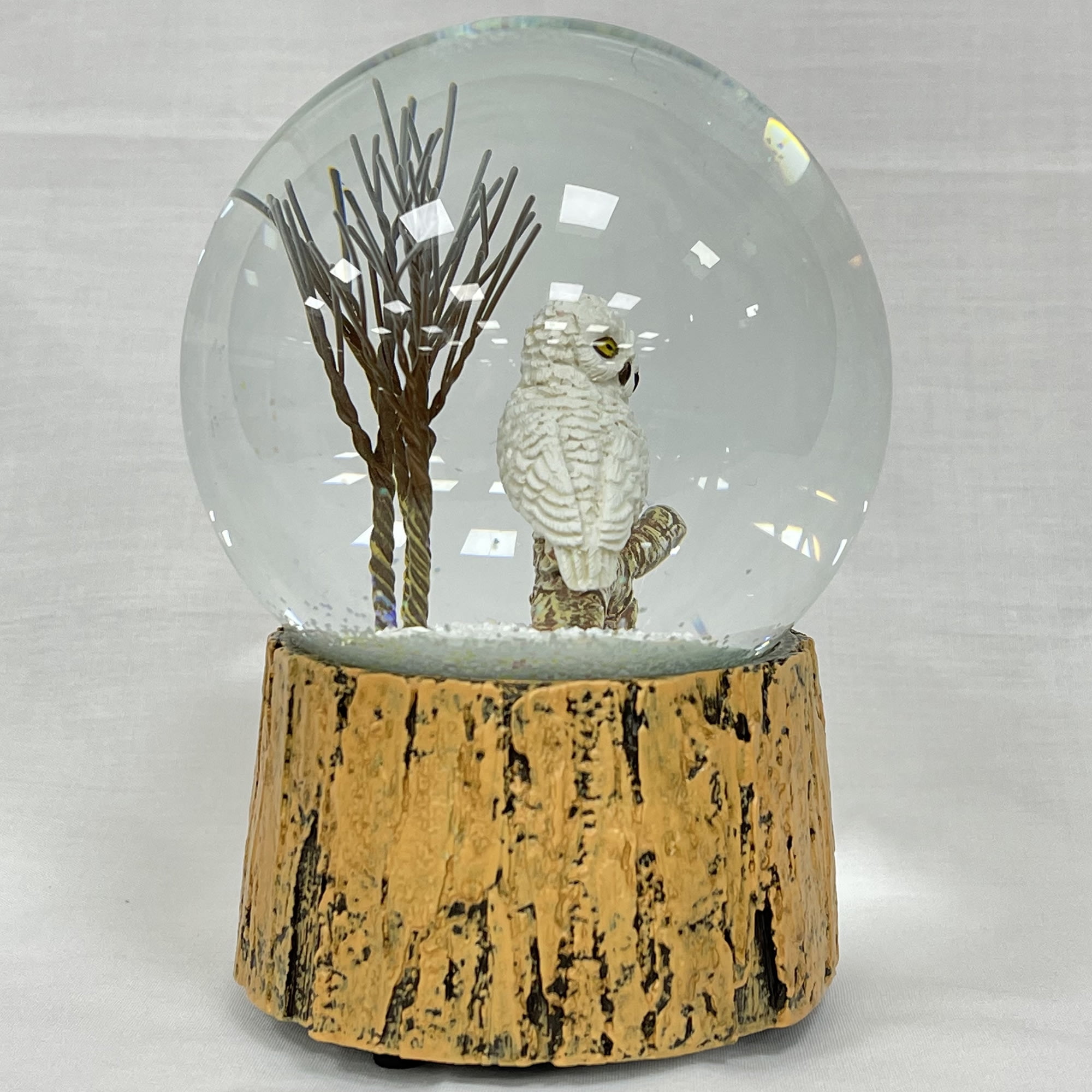 Ashfield & Harkness Snowy Owls Decorative Snow Globe with Wind Up Music box