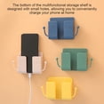 thumbnail image 6 of Remote Control Storage Box Wall Mounted Phone Holder Plastic Case Organizer for Home Office Blue, 6 of 9