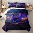 thumbnail image 2 of Feelyou Moon Stars Dragon Twin Quilt Set for Boys, Glitter Magical Animal Twin Coverlet Set, Navy, 2 Pieces, 2 of 7