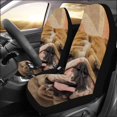 thumbnail image 2 of ABPHQTO Juego de 2 fundas de asiento de coche para perro, protector universal para asientos delanteros de coche, apto para coche, SUV, sedán, camión, 2 of 3