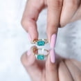 thumbnail image 5 of Rosec Jewels Womens Emerald Cut Emerald and Princess Cut Diamond Ring in Bezel Setting, Emerald East West Ring, 14K Yellow Gold, US 12.50, 5 of 8