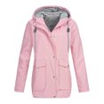 thumbnail image 1 of Moda mujer chaqueta con capucha impermeable sólido manga larga con cremallera gabardina lluvia CACAGOO Chaqueta, 1 of 3