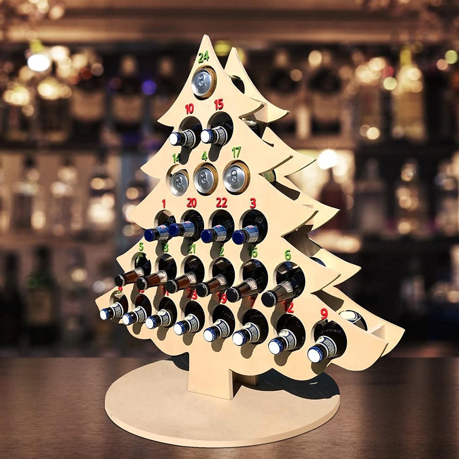 Wine bottle christmas tree rack sale