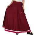 thumbnail image 1 of Bimba Women Long Boho Maxi Skirt Cotton Flared Skirts With Drawstring Waist, 1 of 5