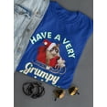 thumbnail image 3 of Grumpy Cat Have Grumpy Christmas Women Royal Blue T-Shirt NEW Size M, Female Medium, 3 of 4