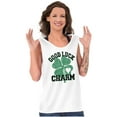 thumbnail image 3 of Shamrock Good Luck Charm St. Pattys Tank Top Tee Shirt Women Brisco Brands S, 3 of 5