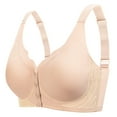 thumbnail image 2 of Trendy SMihono Scalloped Daisy Bras for Older Women 2025 Plus Size Front Closure Bras No Underwire Front Button Bra Comfy Soft Push up Bras Pink XXXXL, 2 of 7