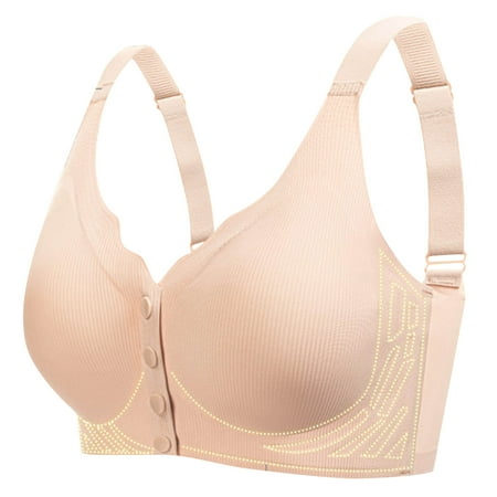 ALLLIST No Underwire Women s Bras Front Closure Plus Size Sleep Solid Soft Pink Bralette Womens Lingerie Size L-4XL