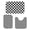 Black and White Checkered Pattern-1, variant on Red and Black Checkered Pattern Bathroom Rug Set 3 Piece,Non-Slip Bath Mat Set with U-Shaped Contour and Runner Soft Absorbent Washable