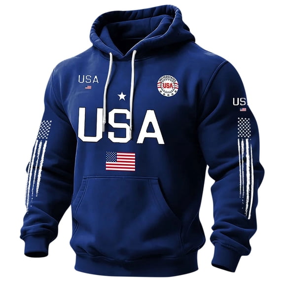 Men's American 250Th Anniversary Hoodies Knit USA 250Th Anniversary Shirt American Patriotic Flag Sweatshirts #14