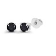 thumbnail image 2 of Decadence Solid 14K White Gold 4mm Round Natural Black Onyx Birthstone Screwback Stud Earrings, 2 of 5