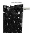 thumbnail image 5 of Red Snowman Christmas Linen Curtain Valance for Bedroom/Bathroom/Kitchen/Office/Living/Dining Room Window,Xmas Winter Snowflake Black Rod Pocket Topper Decorative Cafe Drapes Panel 54"x18", 5 of 6
