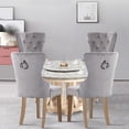 thumbnail image 4 of Foredo Velvet Dining Chairs Set of 2, Elegant Upholstered Side Chair with Tufted Back and Solid Wood Legs, Kitchen Chairs for Dining Room Living Room, Light Gray, 4 of 8
