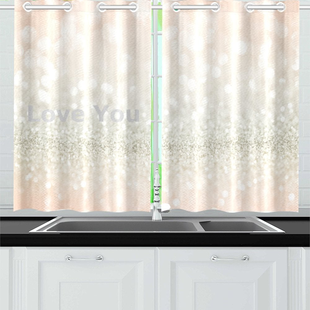 Mkhert Rose Gold Glitter Window Curtain Kitchen Curtains Mkhert Rose Gold Glitter Window Curtain Kitchen Curtains Treatments 26x39 Inch Set Of 2 Com