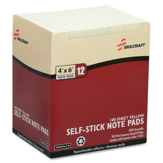 AbilityOne1PK SKILCRAFT SelfStick Note Pad