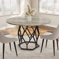 thumbnail image 1 of Kojooin 47 in Round Dining Table for 4 to 6, Kitchen and Dining Room Table with Metal Base for Home Use, 1 of 8
