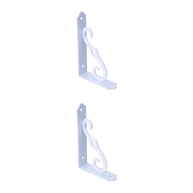 Eigraketly Soporte triangular estable y resistente en forma de L para estante de almacenamiento Moldura integrada en forma de L Estante de carga blanco 8 pulgadas 2Conjunto
