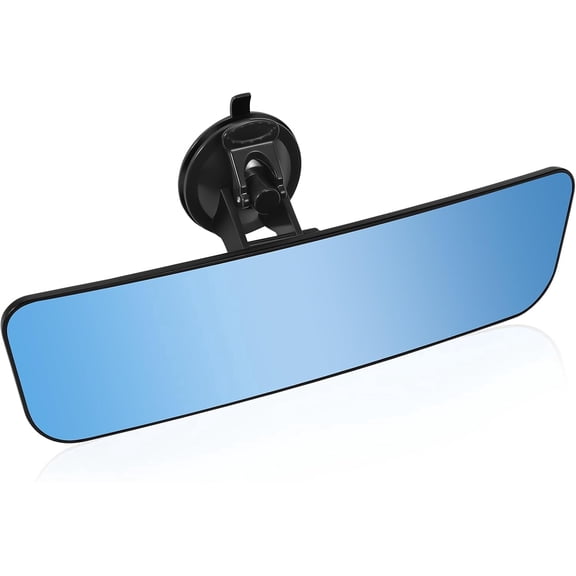 Universal Anti Glare Rear View Mirror, Suction Mount, 12 x 3.1 Inch, Blue , Universal Fit for Cars, Trucks, SUV