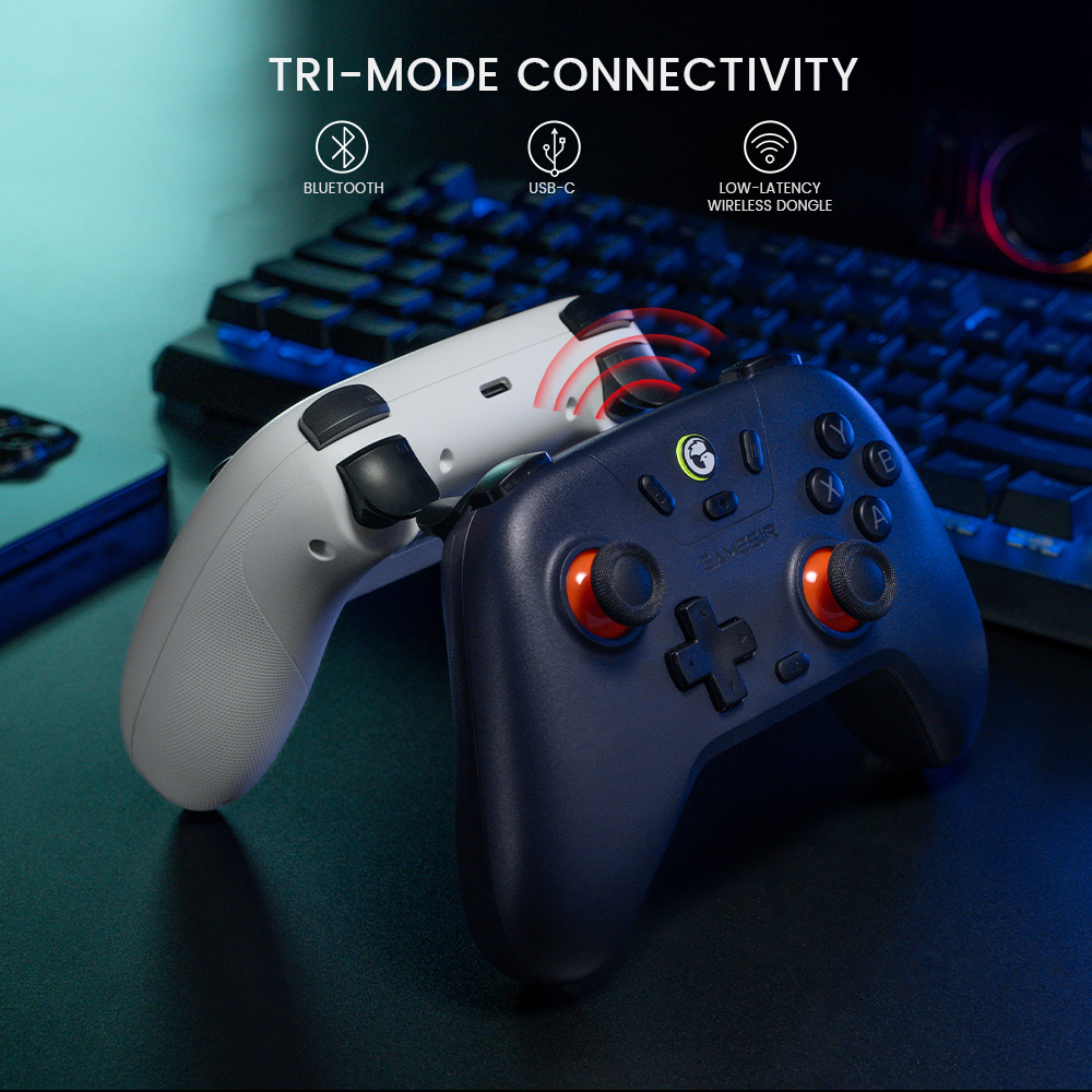 Control Inalámbrico GameSir Nova Lite 2.4g para Windows PC, iPhone, Android, Switch y Steam Deck, Gamepad Bluetooth con Gatillo Hall Effect, Turbo, Vibración Rumble (Púrpura) 2