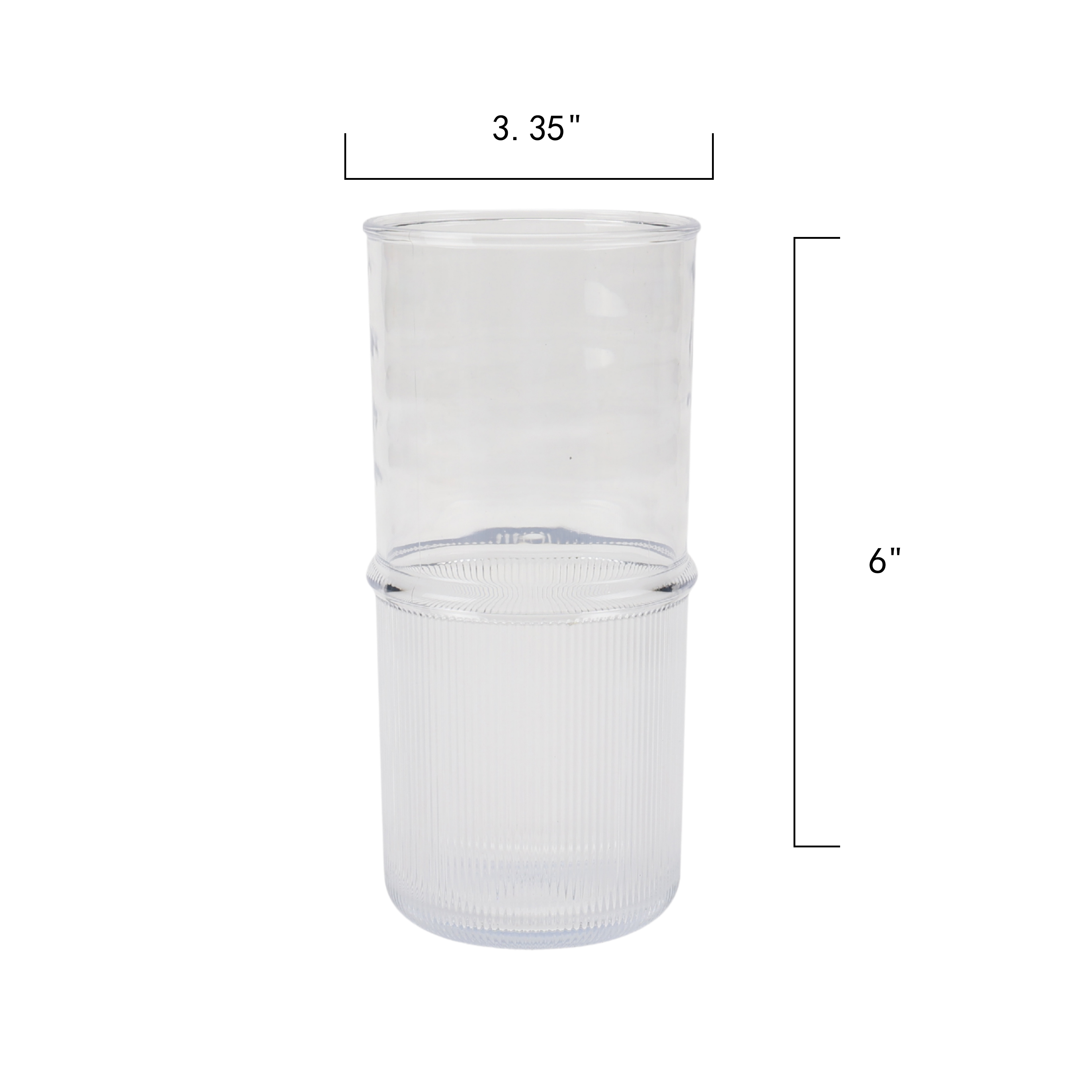 Better Homes & Gardens Tall Clear Ribbed Tritan Tumbler, 21 oz, Dishwasher Safe