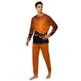 thumbnail image 2 of HTHLVMD Family Matching Sleepwear, Bat Print Pajamas, Halloween Loungewear Set, Halloween Gradient Orange Bat Bottom Print Family Matching Pajamas, Crew Neck Long Sleeve 2pcs Holiday Loungewear, L, 2 of 6